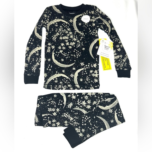 NWT Burt's Bees Kids PJ Set Celestial Theme Organic Cotton Size 4Y - Picture 1 of 9